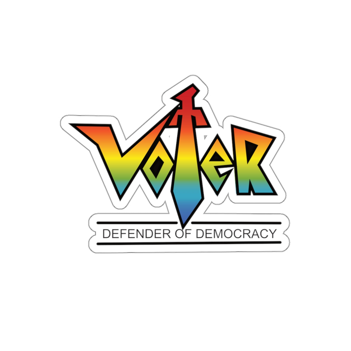 Voter - Defender Of Democracy Die-Cut Sticker