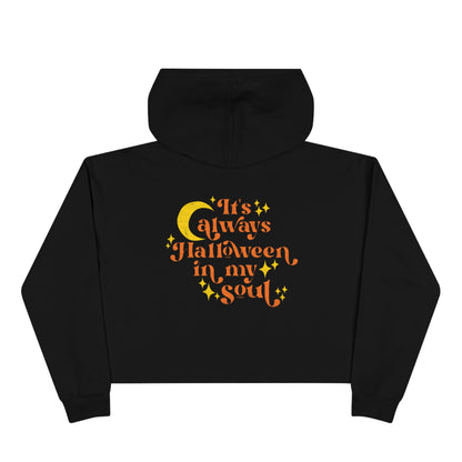 Trick or Treat Halloween Cat Crop Hoodie