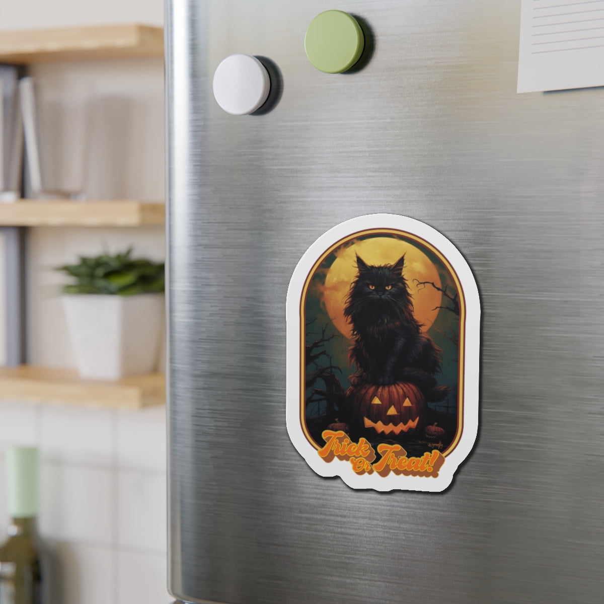 Trick or Treat Cat Die-Cut Magnet