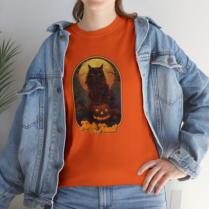 Trick or Treat Cat Unisex Heavy Cotton Tee