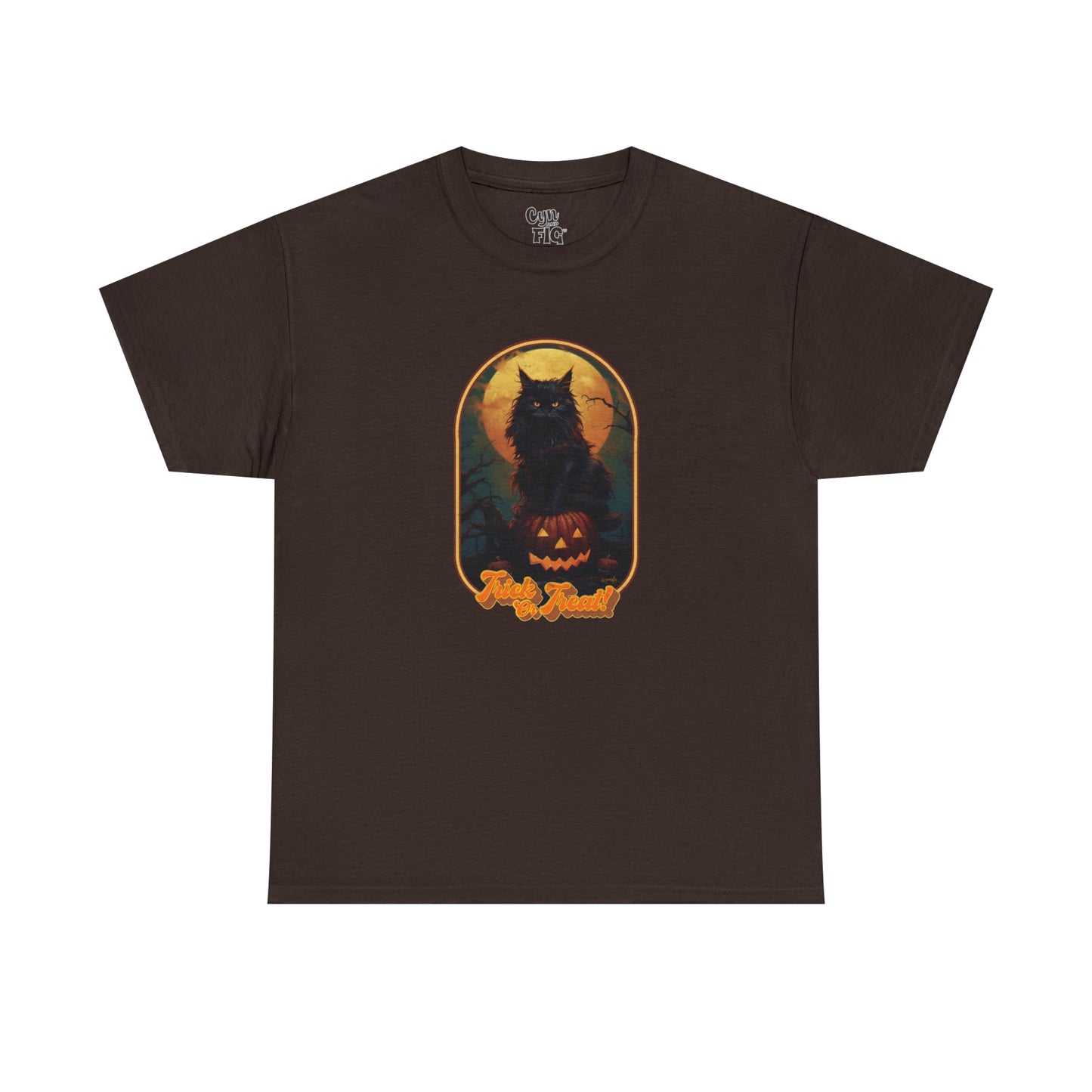 Trick or Treat Cat Unisex Heavy Cotton Tee