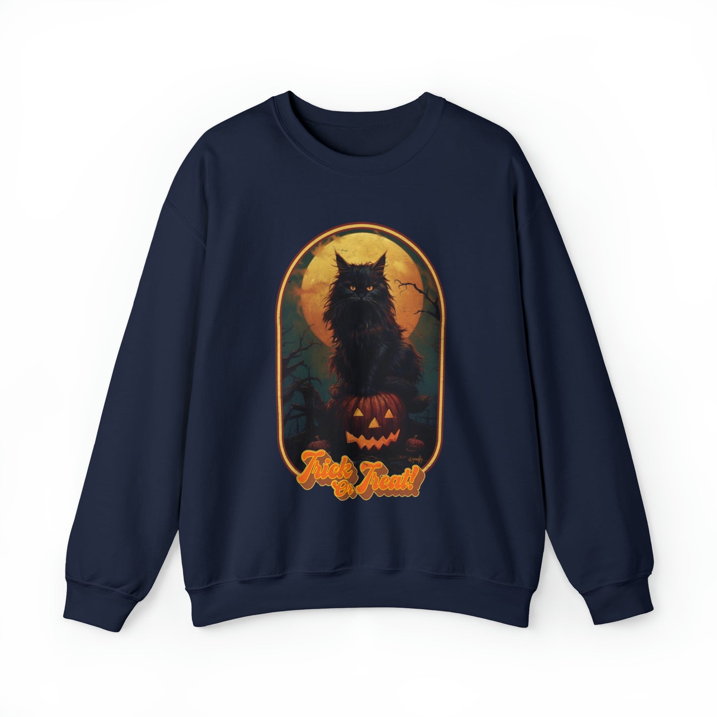 Trick or Treat Cat Unisex Crewneck Sweatshirt