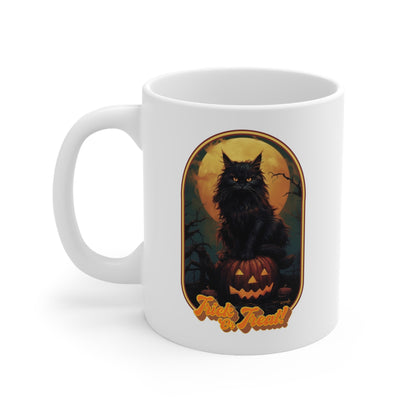 Trick or Treat Cat Ceramic Mug