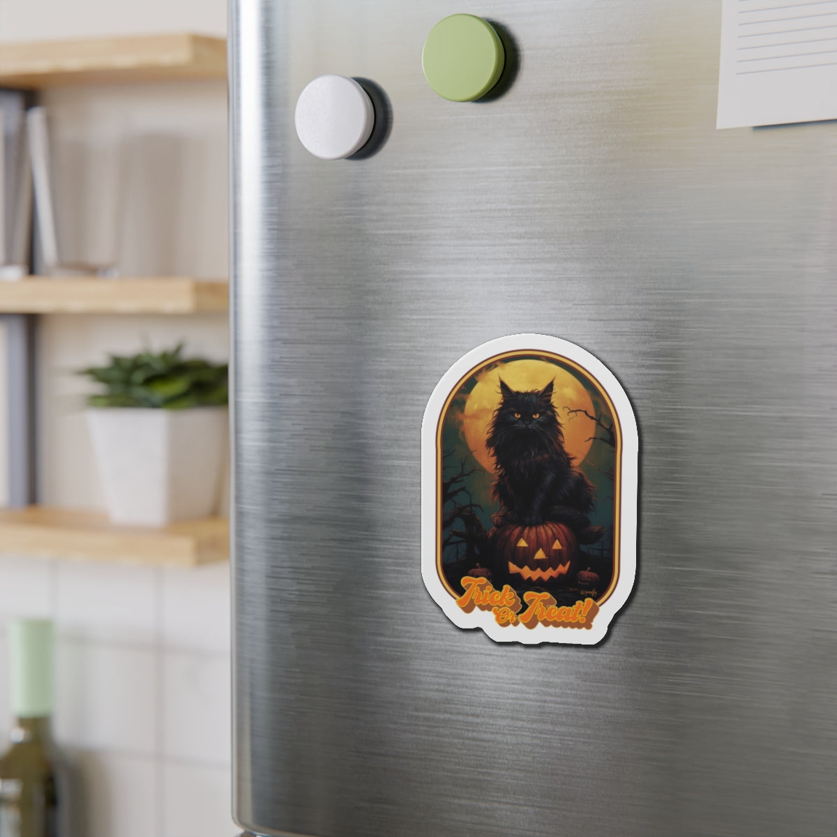 Trick or Treat Cat Die-Cut Magnet