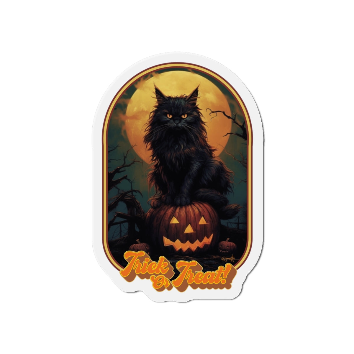 Trick or Treat Cat Die-Cut Magnet