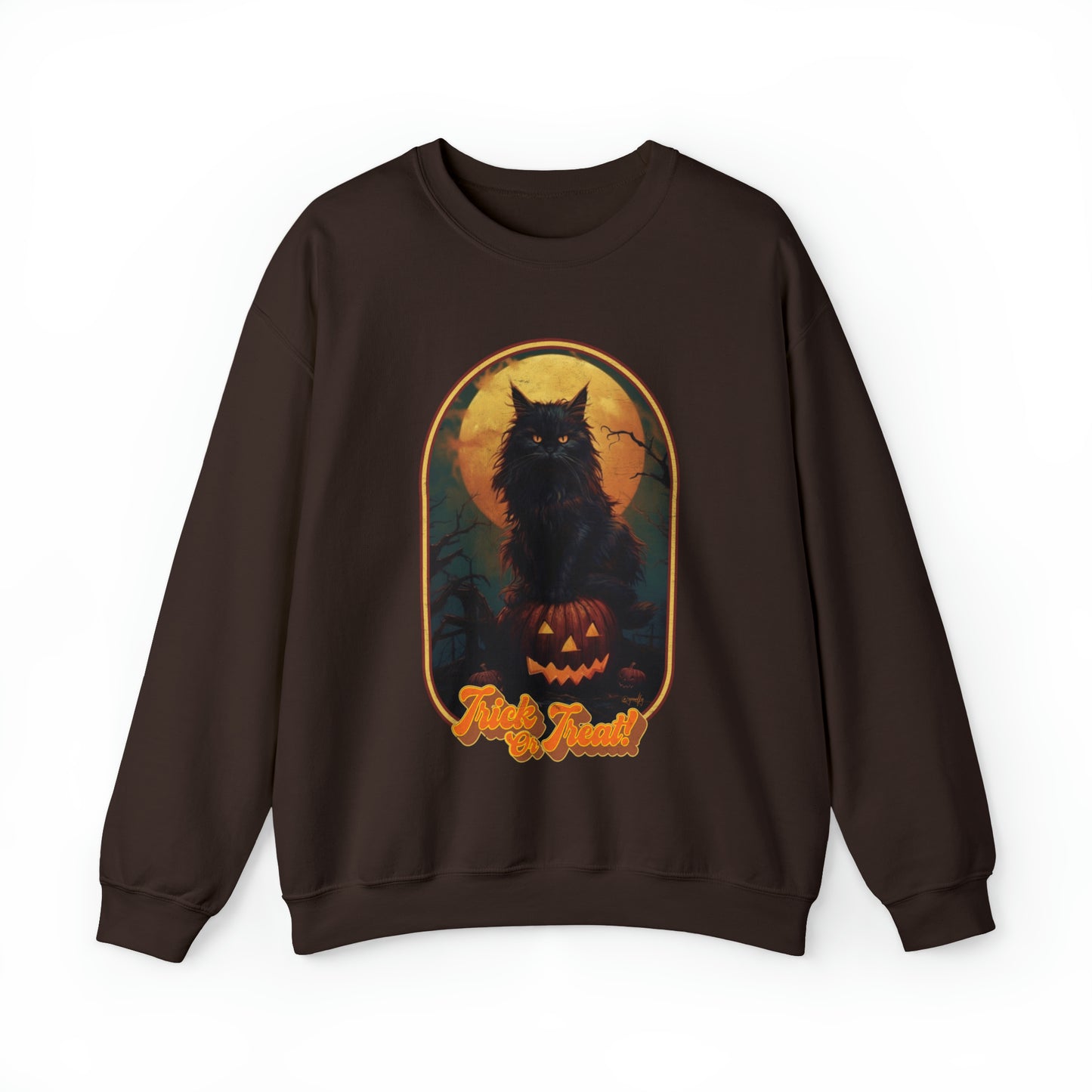 Trick or Treat Cat Unisex Crewneck Sweatshirt