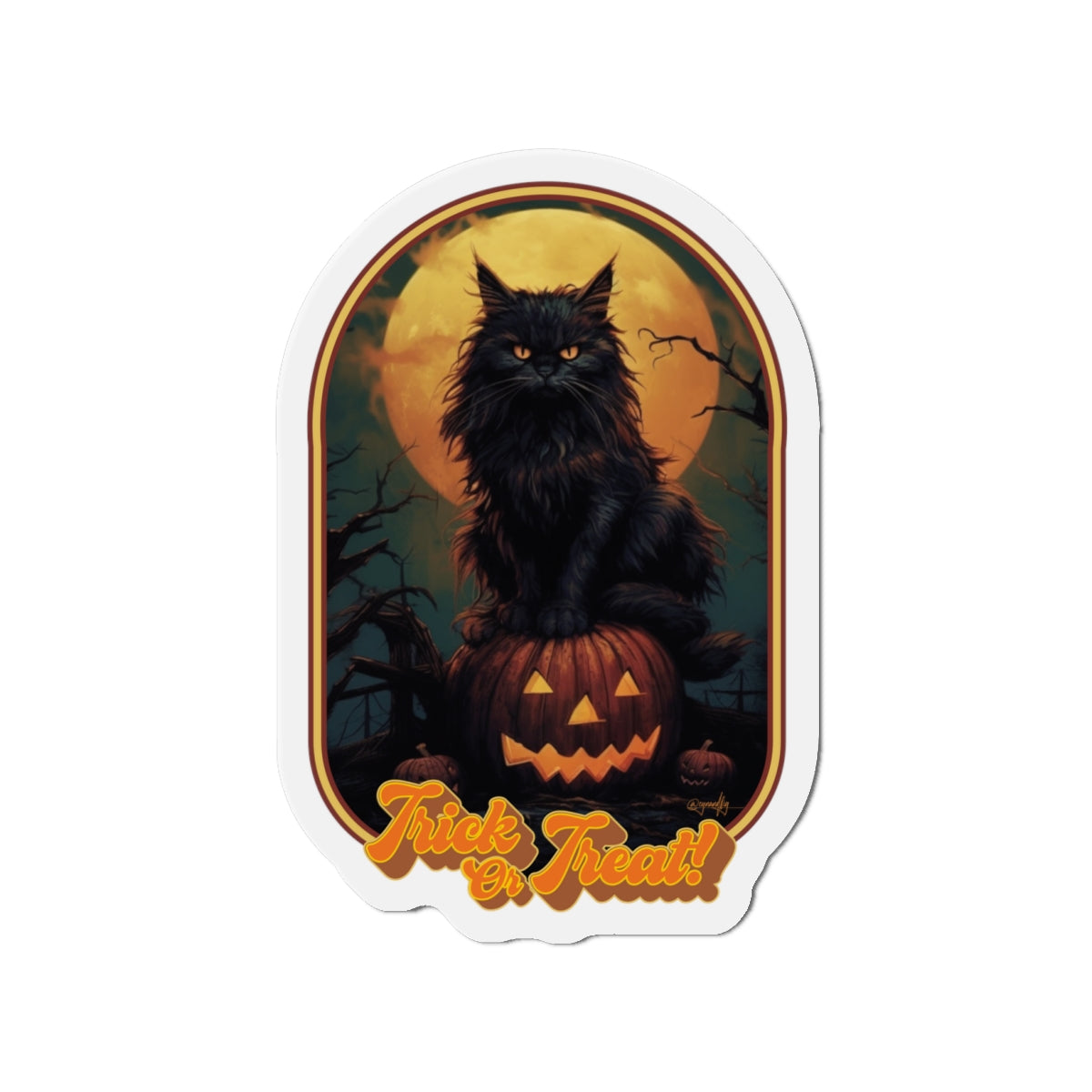 Trick or Treat Cat Die-Cut Magnet