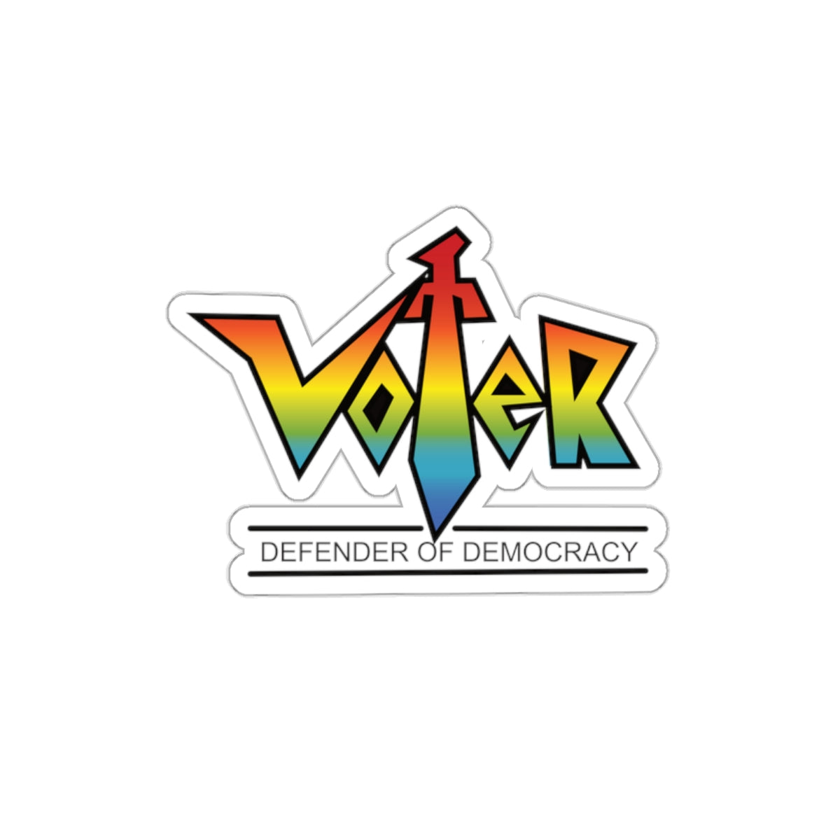 Voter - Defender Of Democracy Die-Cut Sticker