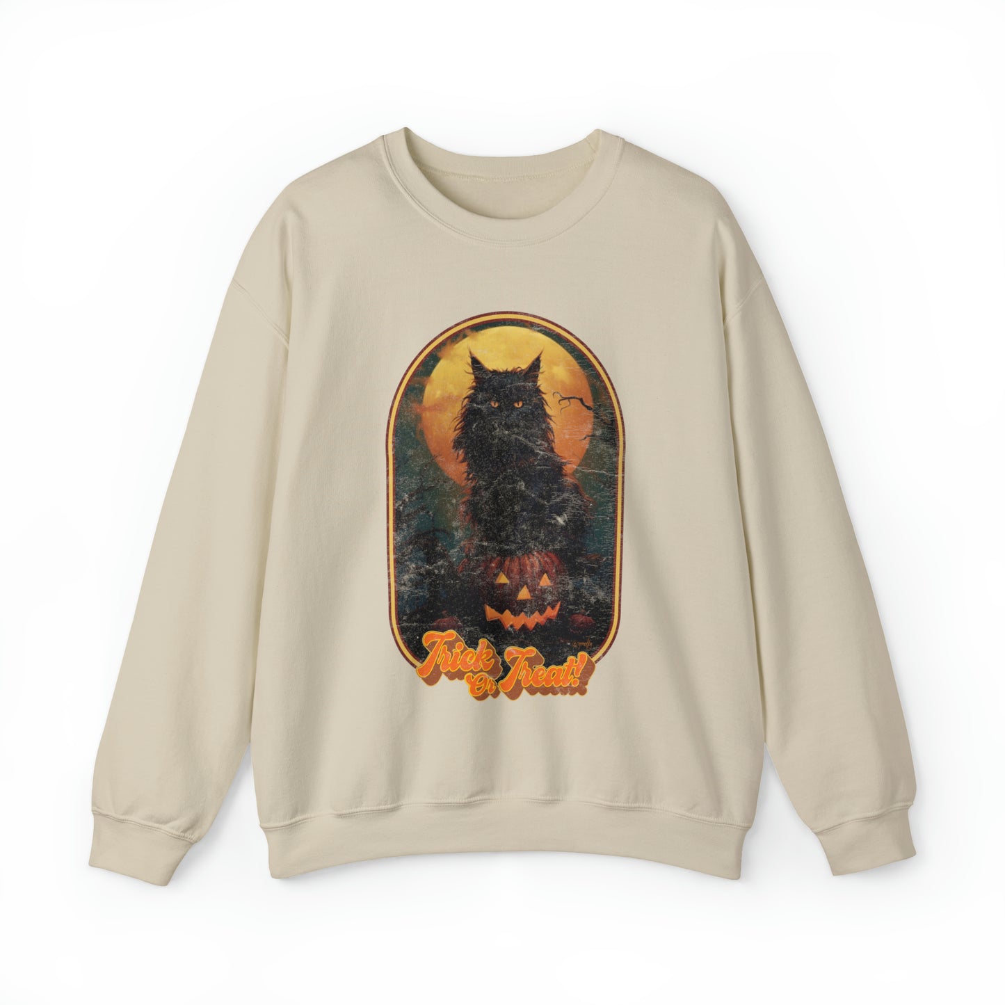 Trick or Treat Cat Unisex Crewneck Sweatshirt