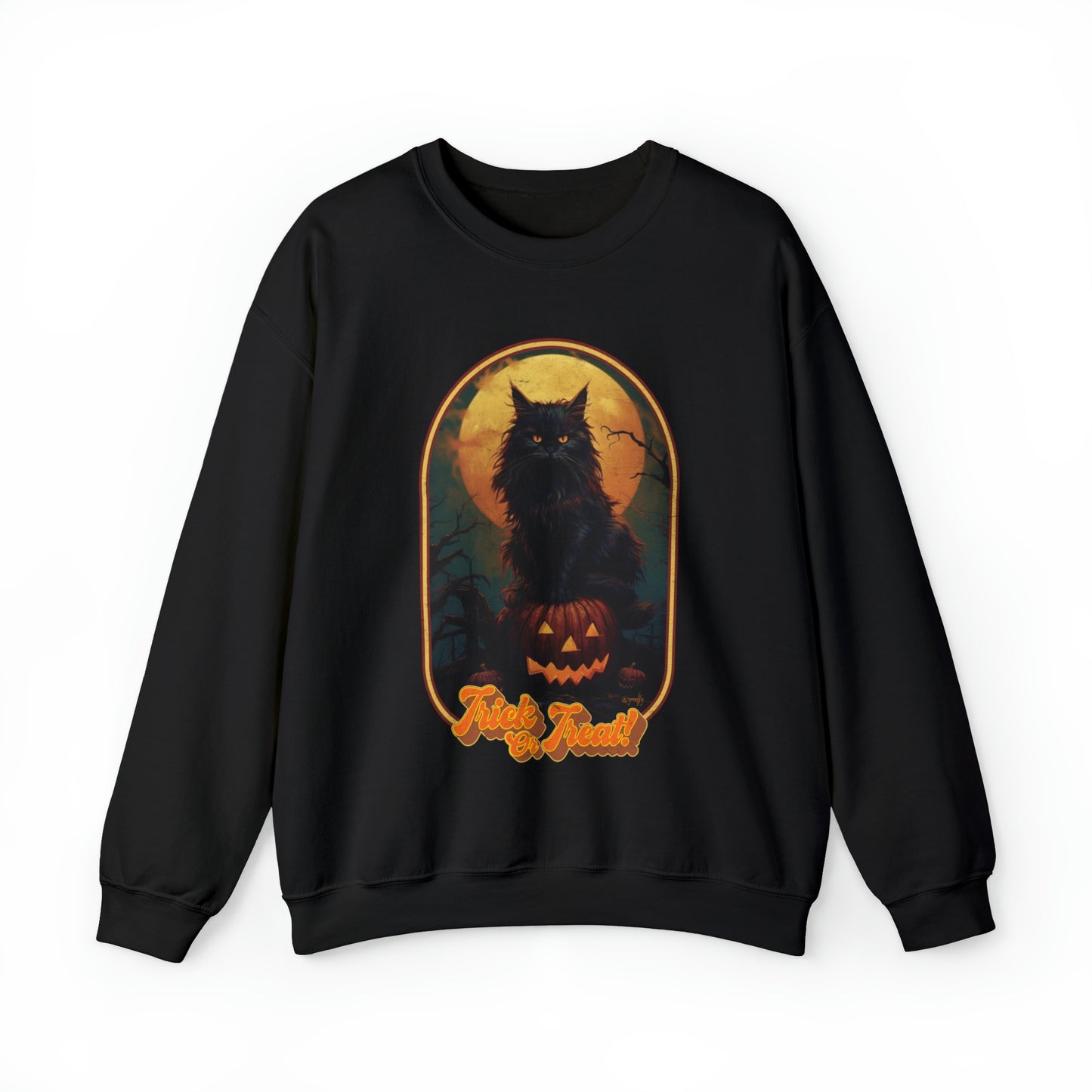 Trick or Treat Cat Unisex Crewneck Sweatshirt