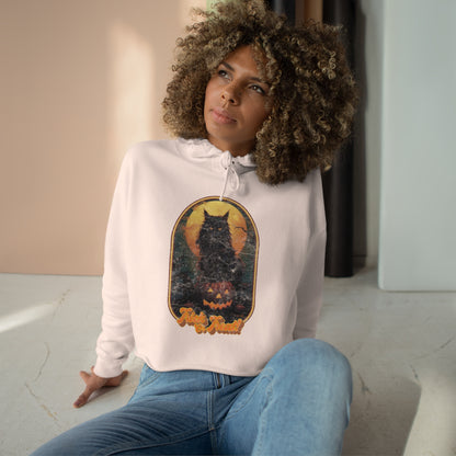 Trick or Treat Halloween Cat Crop Hoodie