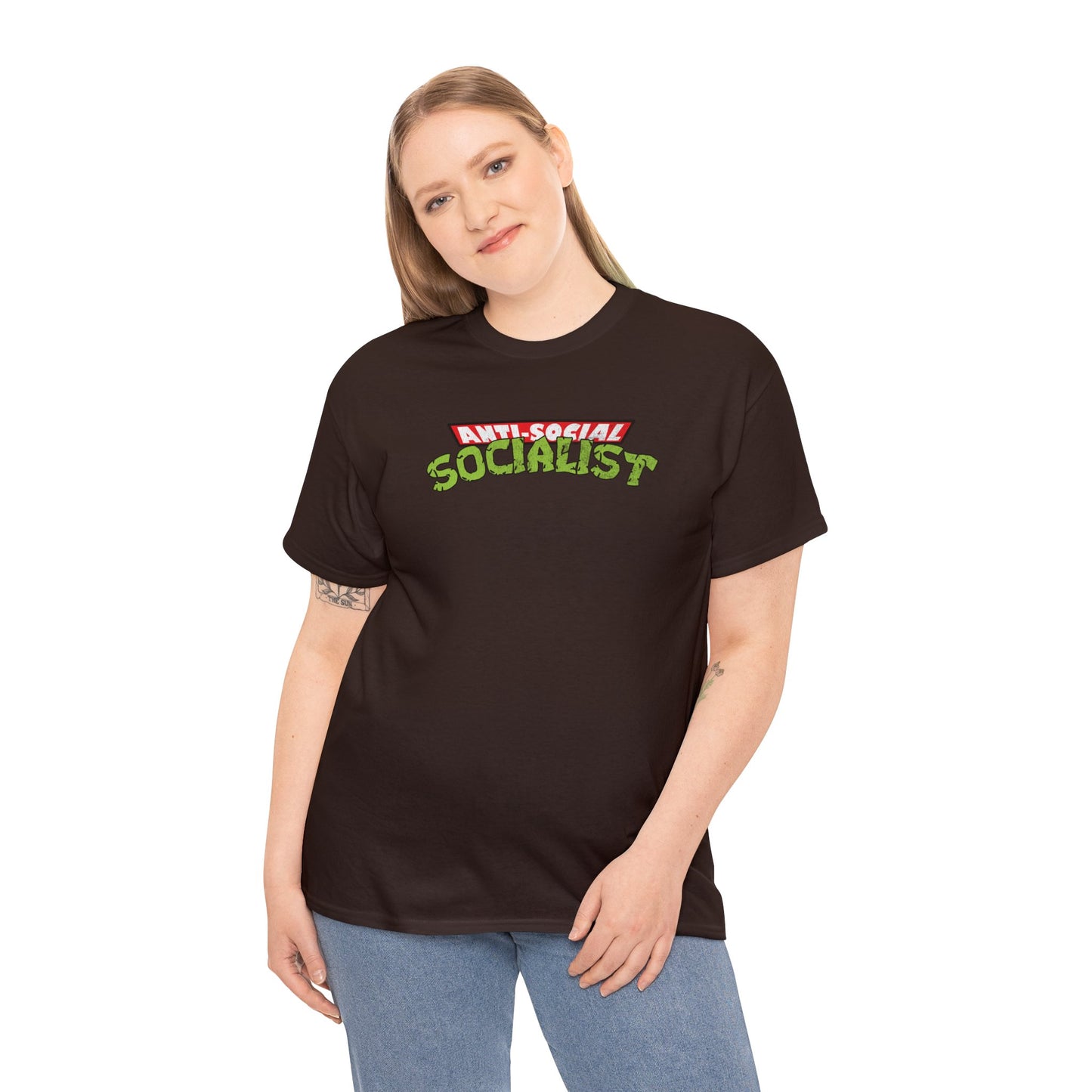 Turtles anti-social socialist Unisex Heavy Cotton Tee