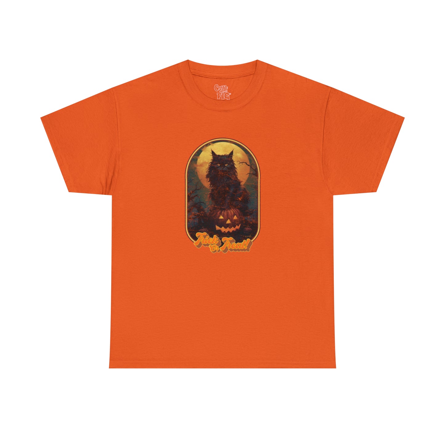 Trick or Treat Cat Unisex Heavy Cotton Tee