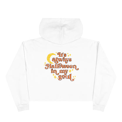 Trick or Treat Halloween Cat Crop Hoodie