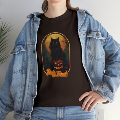 Trick or Treat Cat Unisex Heavy Cotton Tee