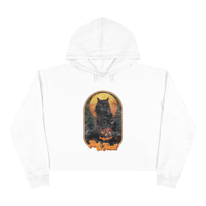 Trick or Treat Halloween Cat Crop Hoodie