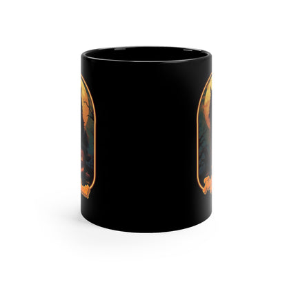 Trick or Treat Cat Black Mug