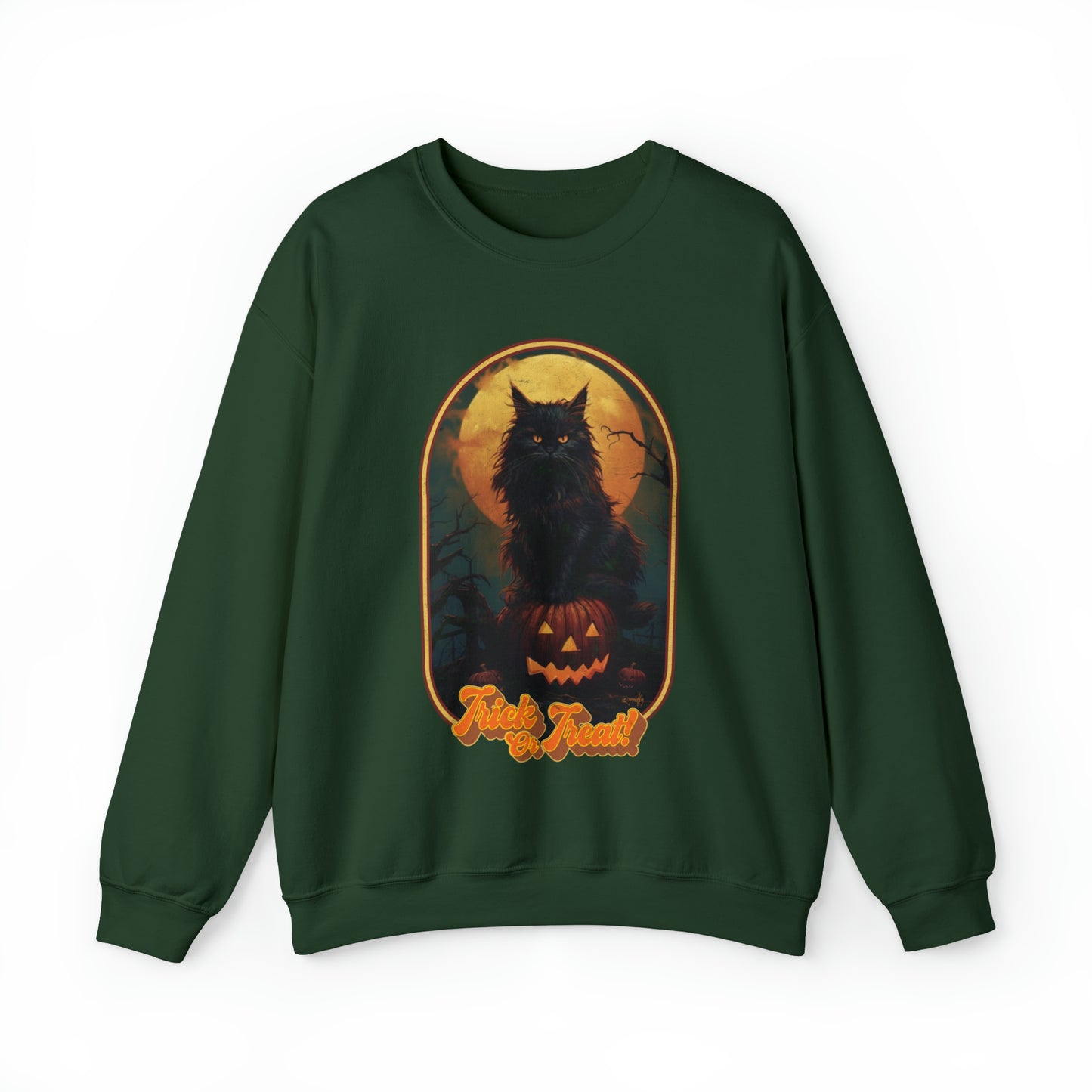 Trick or Treat Cat Unisex Crewneck Sweatshirt