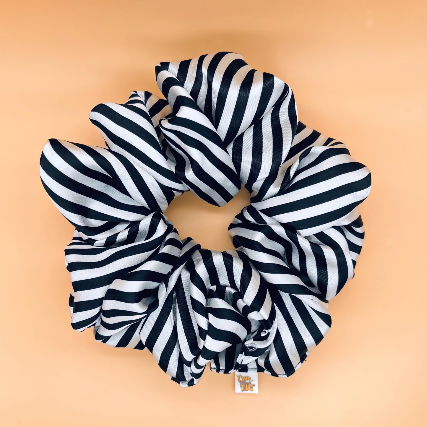 BW Striped Scrunchie