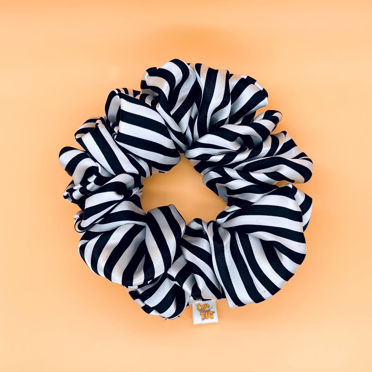 BW Striped Scrunchie