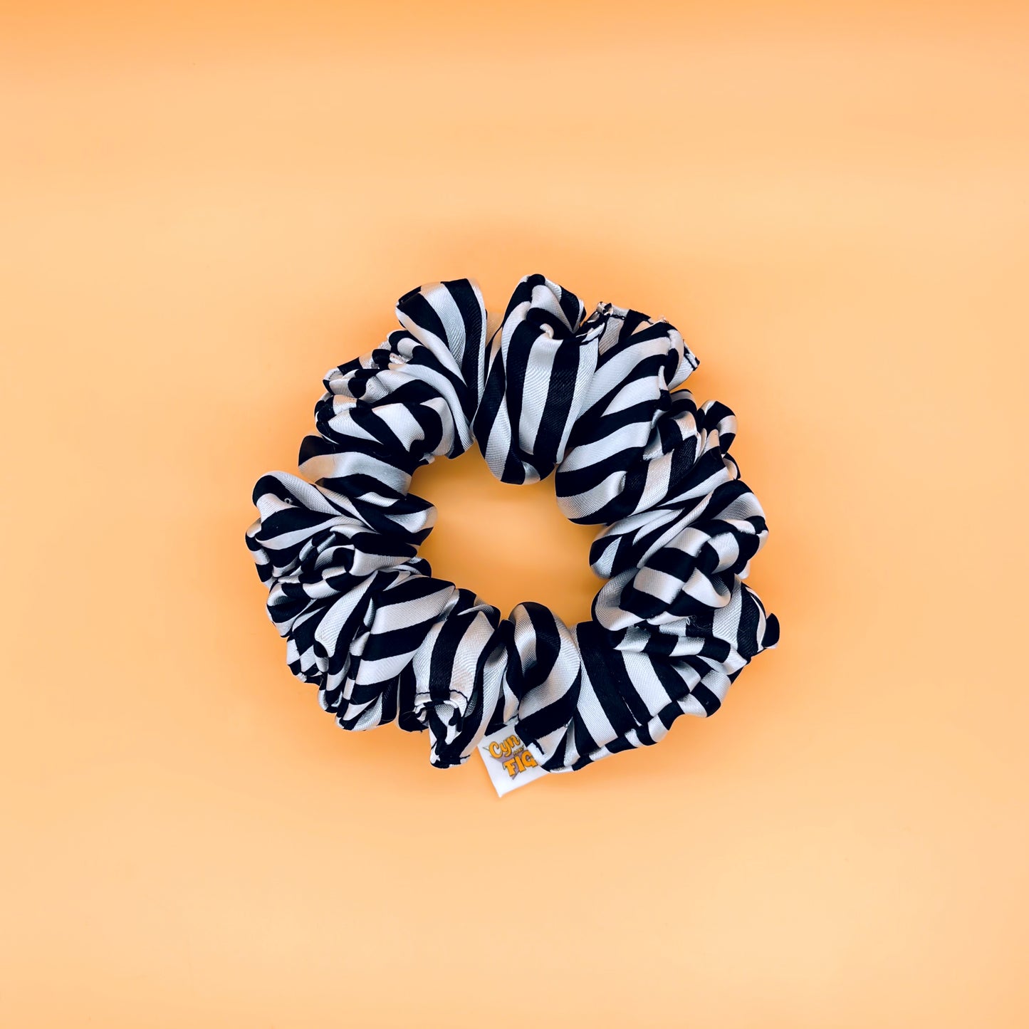 BW Striped Scrunchie