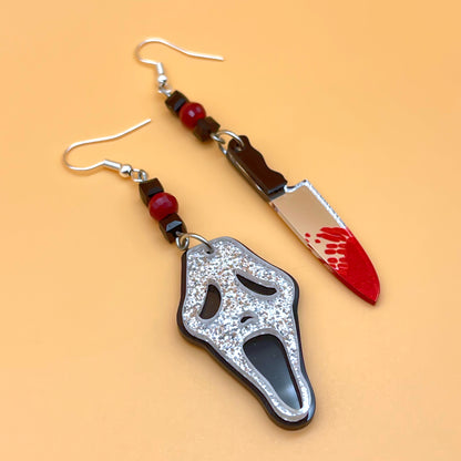 Ghostface-Bloody Knife Mismatched Earrings